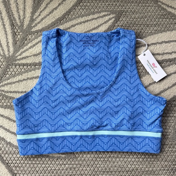Vineyard Vines Other - Vineyard Vines Performance Women’s Striped Sports Bra Size Large NWT Blue